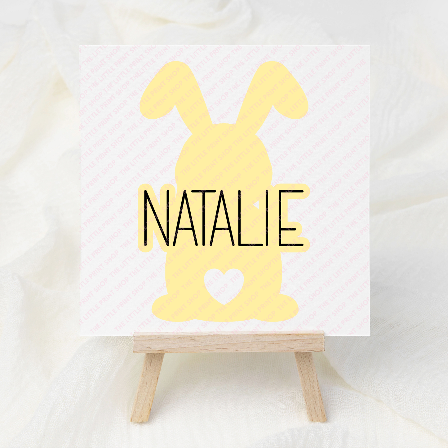 Bunny Silhouette - Custom Name - UV DTF Decal
