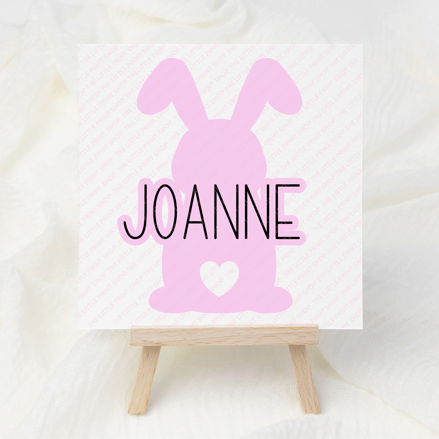 Bunny Silhouette - Custom Name - UV DTF Decal