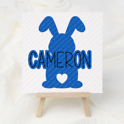 Bunny Silhouette - Custom Name - UV DTF Decal