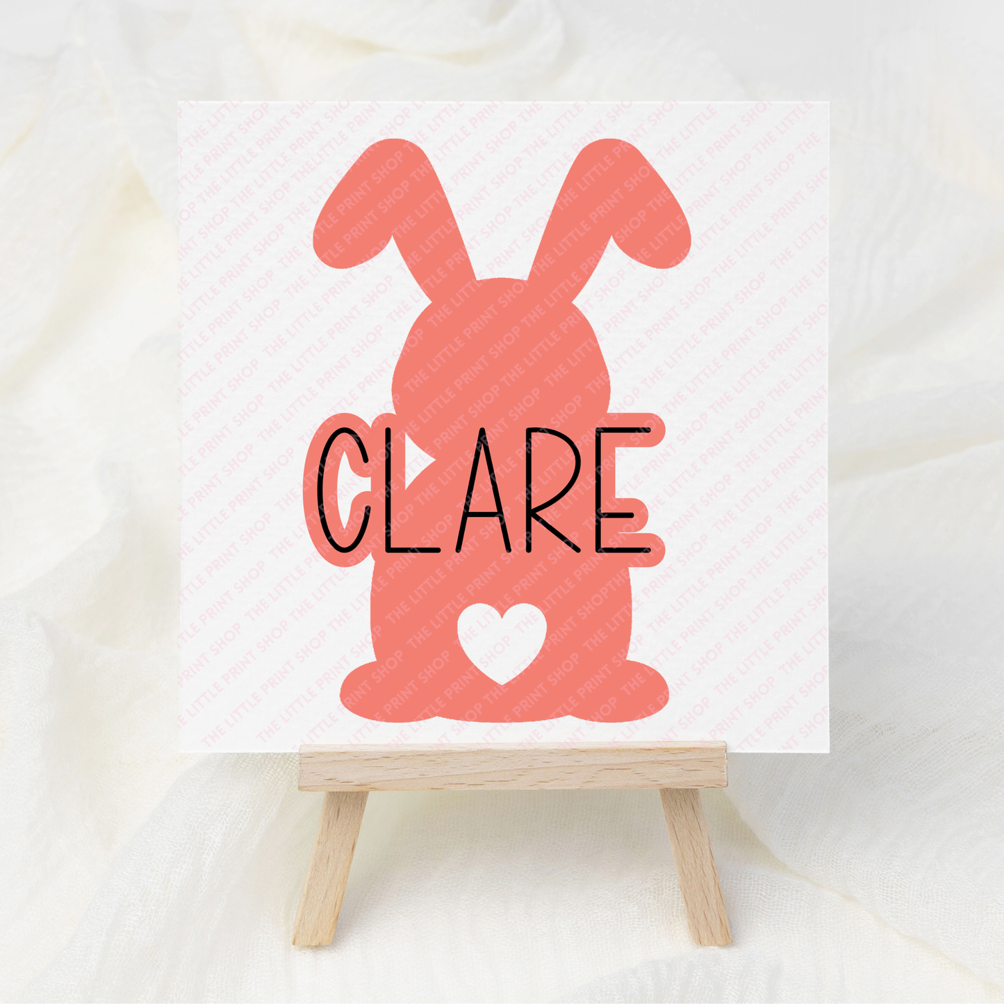 Bunny Silhouette - Custom Name - UV DTF Decal