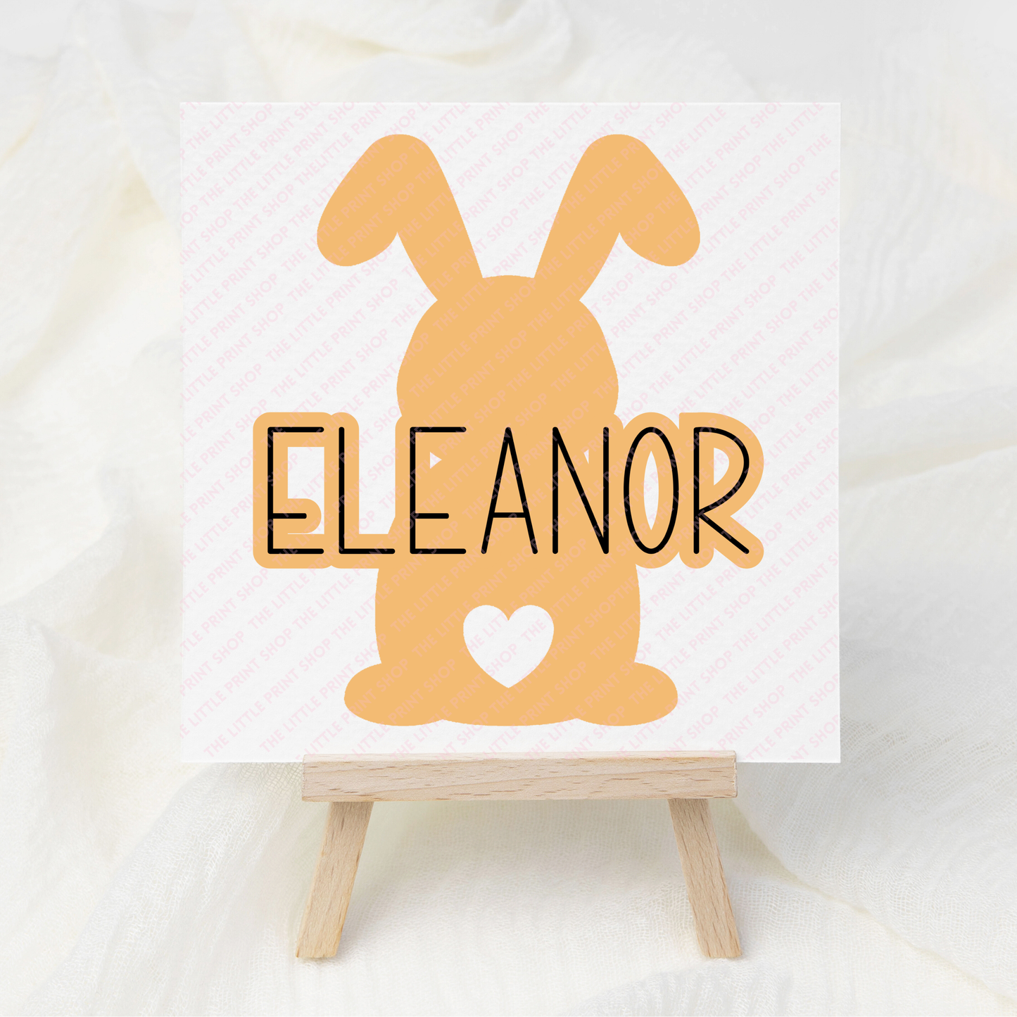 Bunny Silhouette - Custom Name - UV DTF Decal
