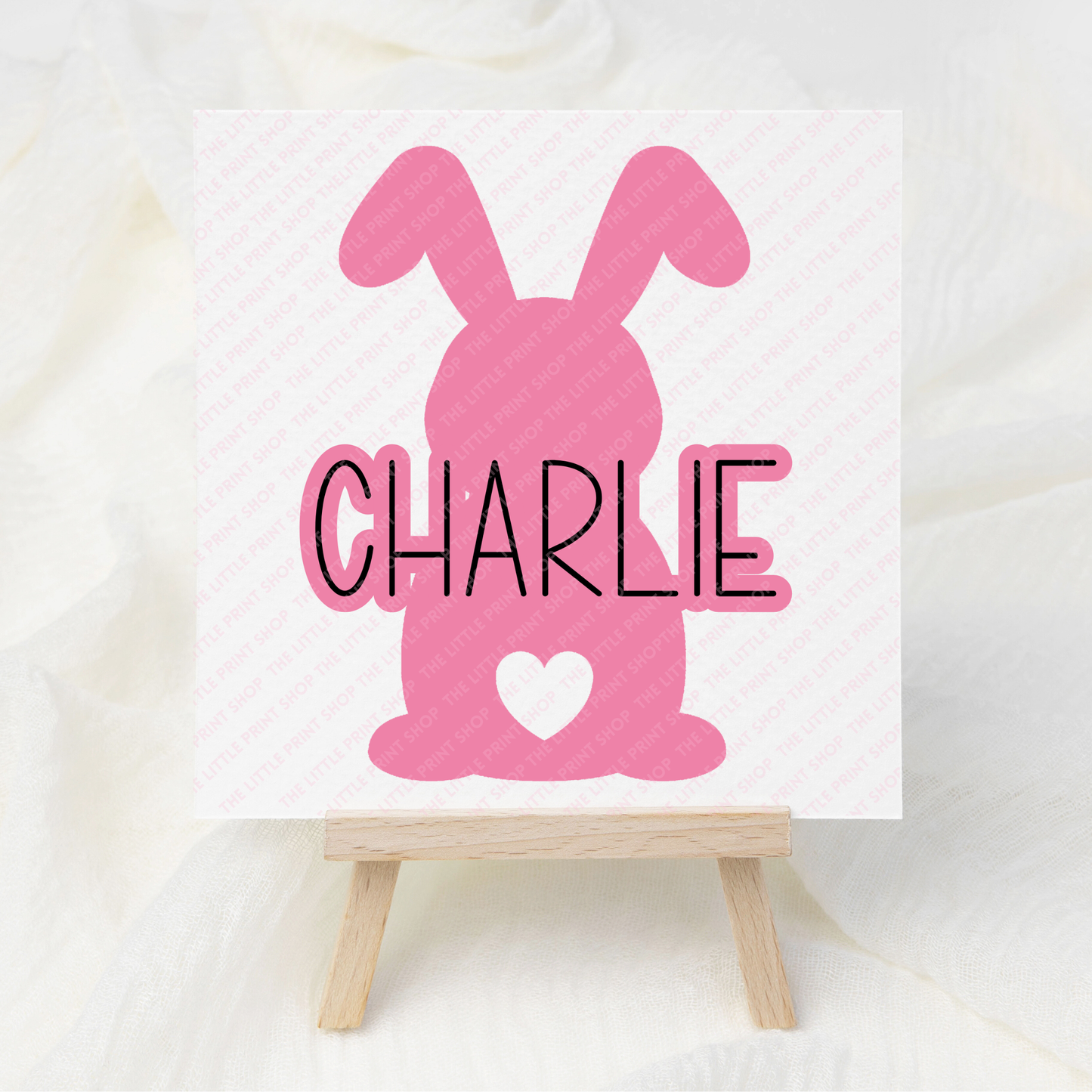 Bunny Silhouette - Custom Name - UV DTF Decal
