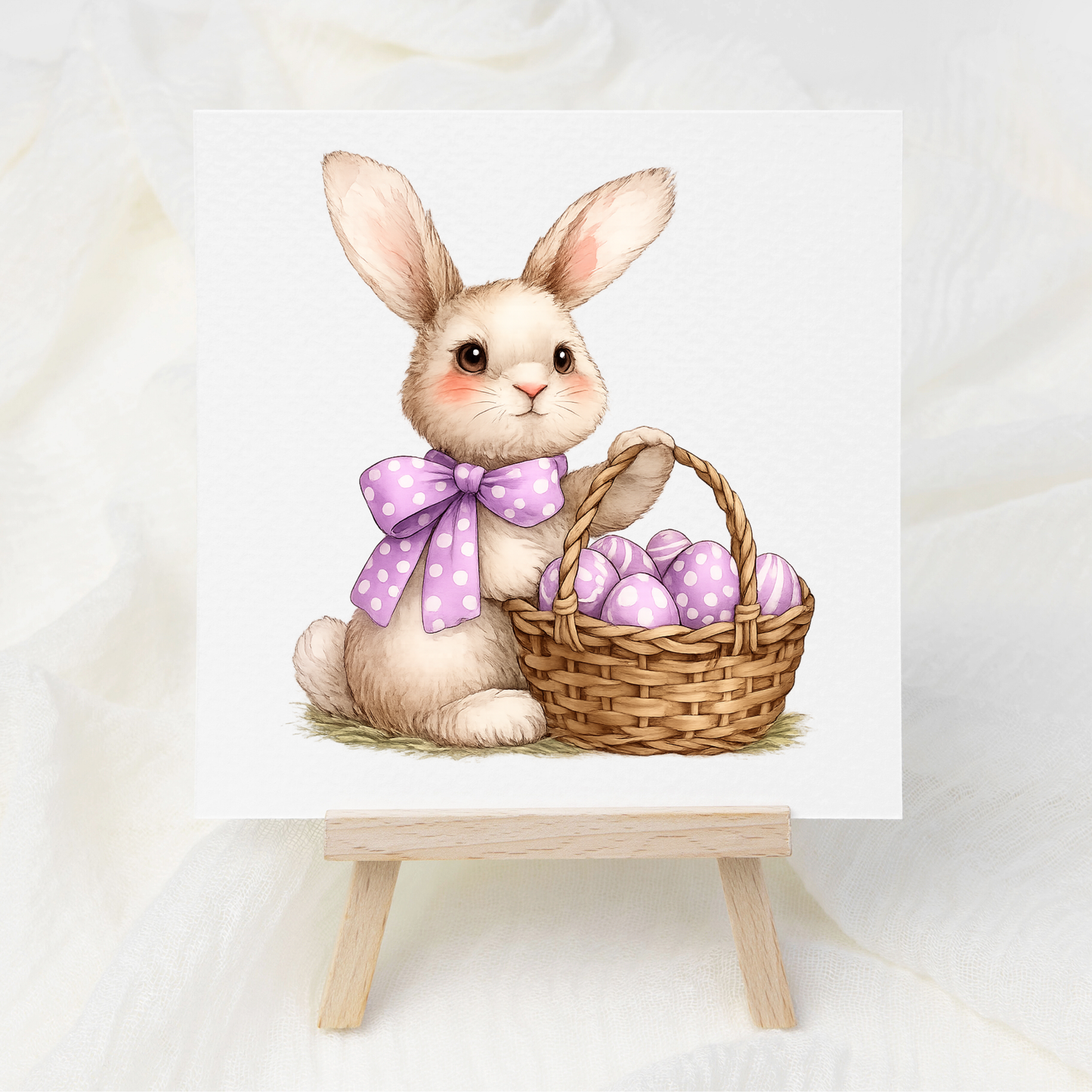 Purple Bow Bunny - UV DTF Decal