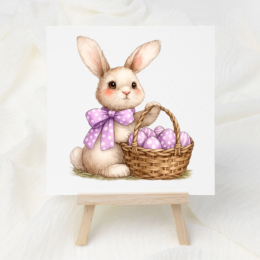Purple Bow Bunny - UV DTF Decal