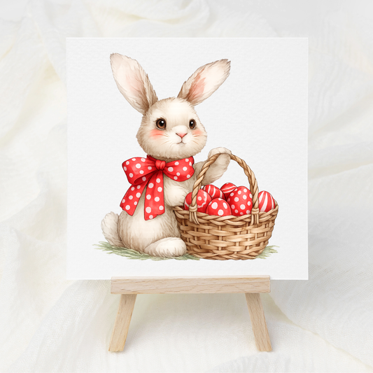 Red Bow Bunny - UV DTF Decal