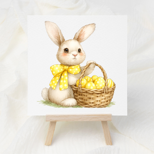Yellow Bow Bunny - UV DTF Decal
