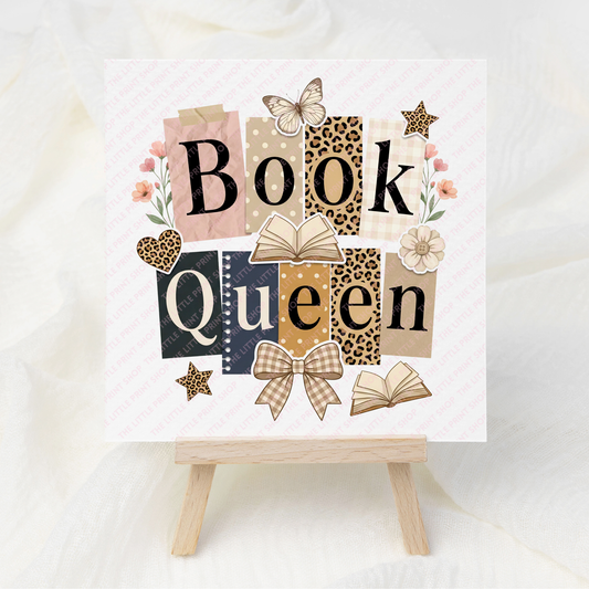 Book Queen - UV DTF 3 inch Decals