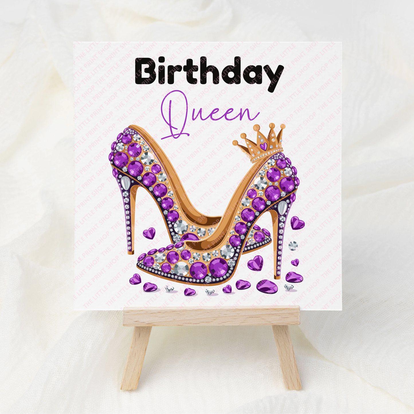 Birthday Queen Purple Heels - UV DTF 3 inch Decals