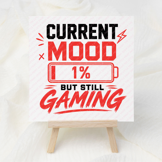 Current Mood - Red - UV DTF 3 inch Decals