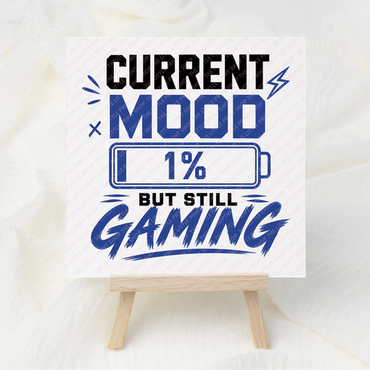 Current Mood - Navy - UV DTF 3 inch Decals