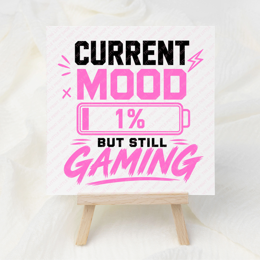 Current Mood - Pink - UV DTF 3 inch Decals