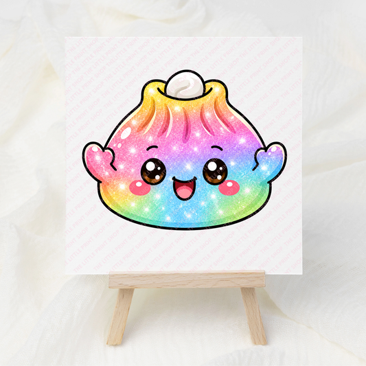 Rainbow Shimmer Dumpling - UV DTF 3 inch Decals