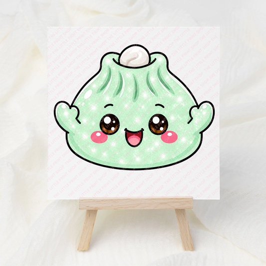 Mint Shimmer Dumpling - UV DTF 3 inch Decals