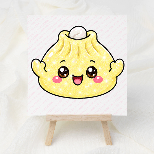 Yellow Shimmer Dumpling - UV DTF 3 inch Decals