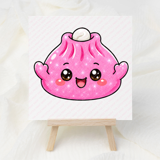 Pink Shimmer Dumpling - UV DTF 3 inch Decals