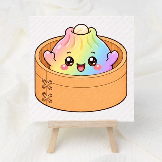 Rainbow Dumpling Box - UV DTF 3 inch Decals