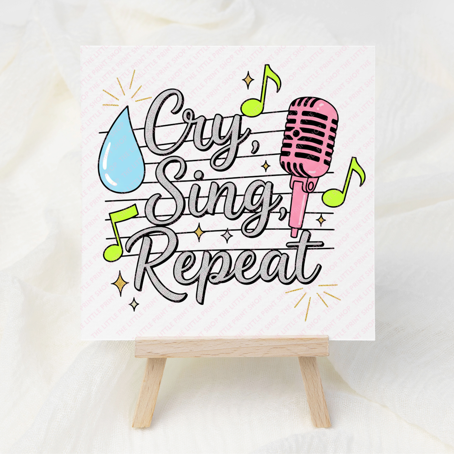 Cry Sing Repeat - UV DTF 3 inch Decals