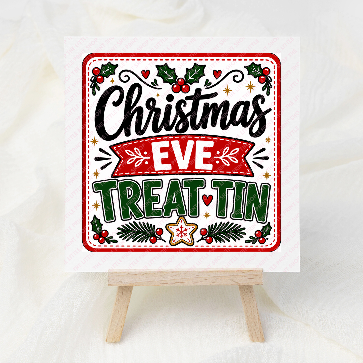 Christmas Eve Treat Tin - UV DTF 3 inch Decal