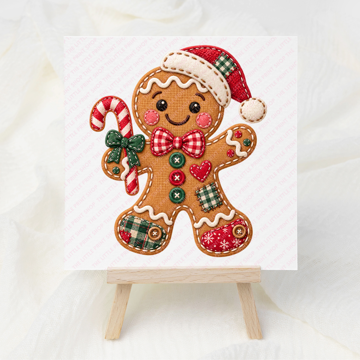 Gingerbread Patchwork #1 - UV DTF 3 inch Decal
