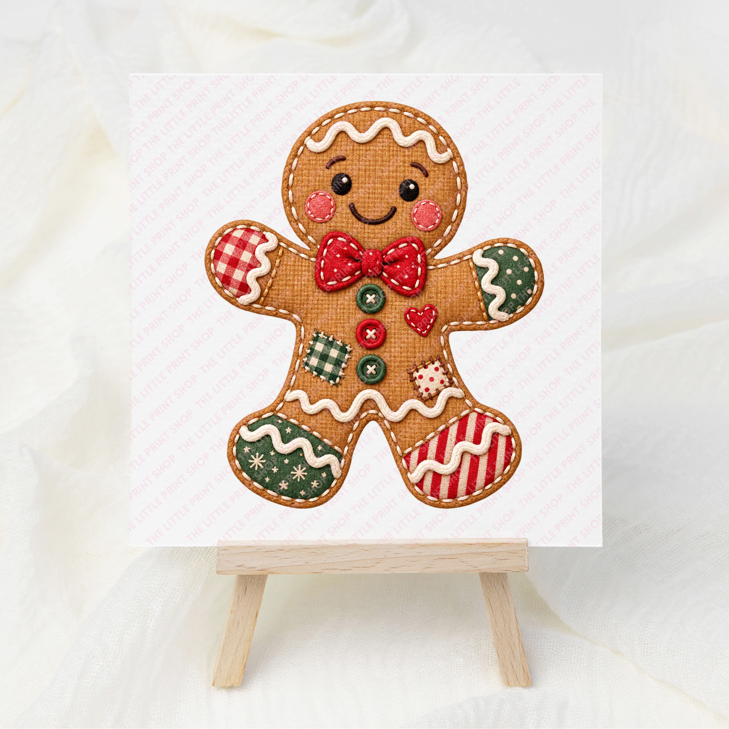 Gingerbread Patchwork #2 - UV DTF 3 inch Decal