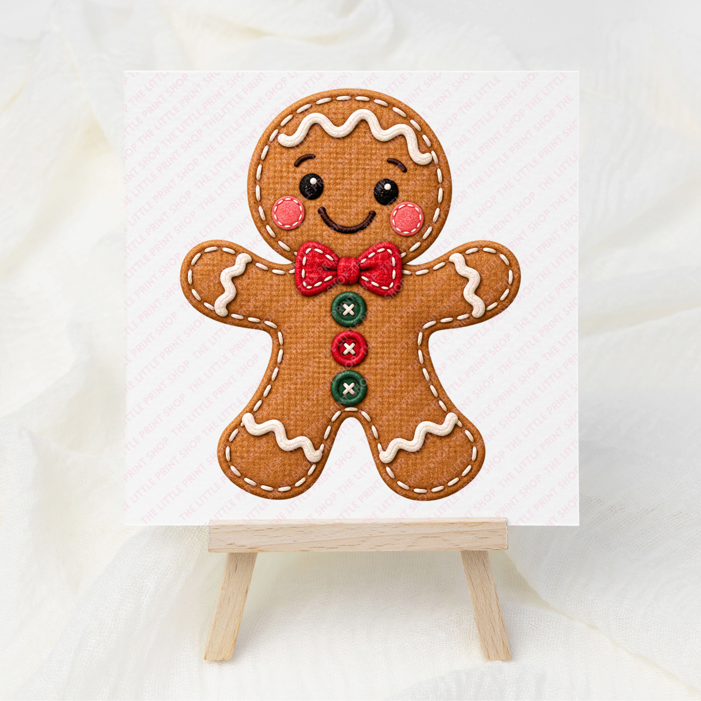 Gingerbread Patchwork #4 - UV DTF 3 inch Decal