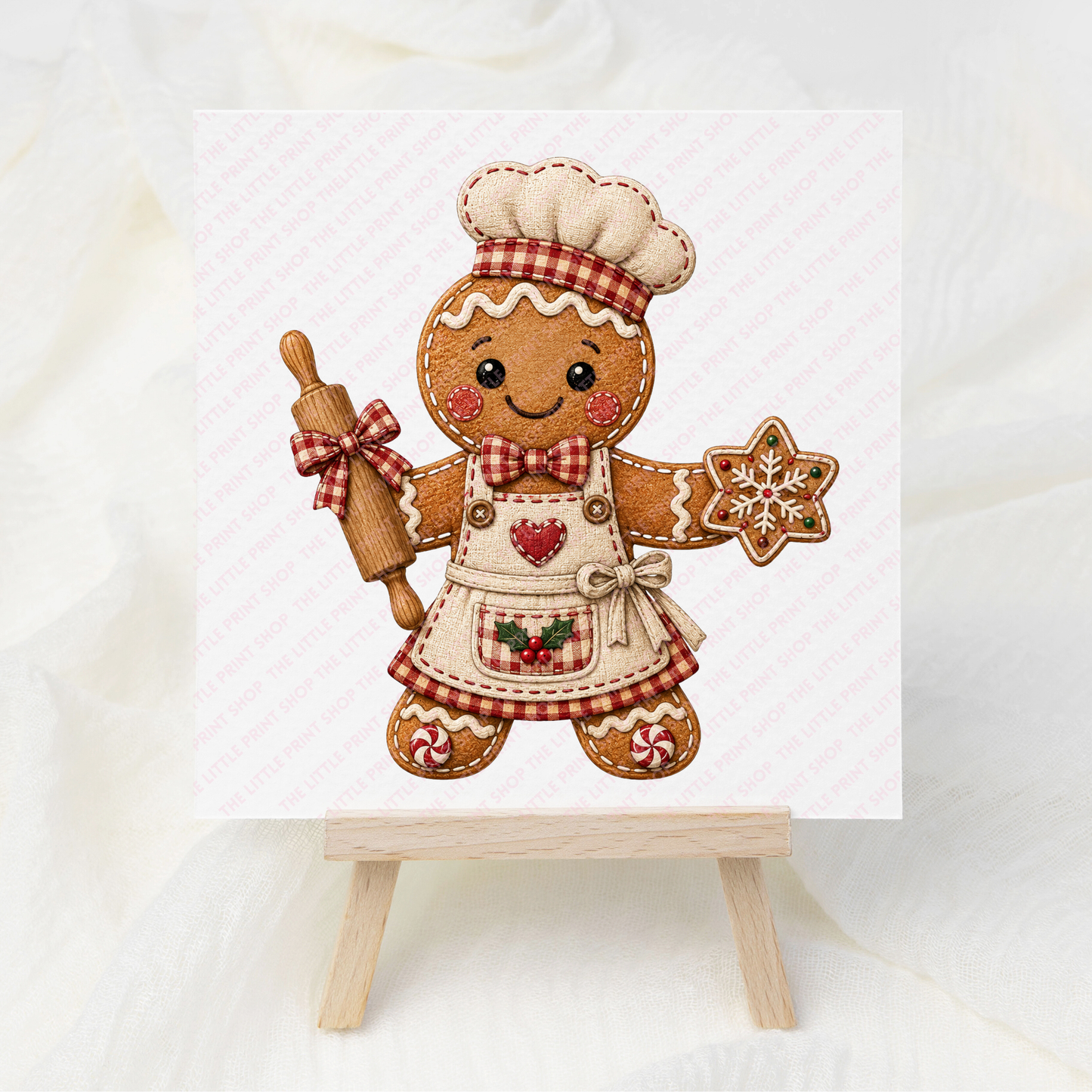 Gingerbread Patchwork #6 - UV DTF 3 inch Decal