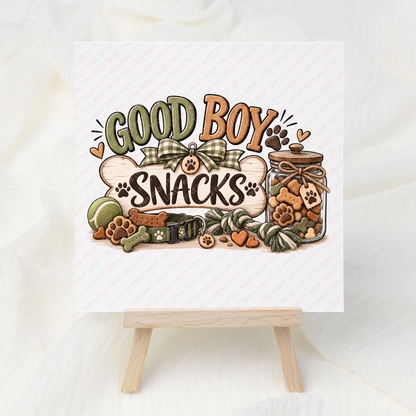 Good Boy Snacks - UV DTF 4 inch Decals
