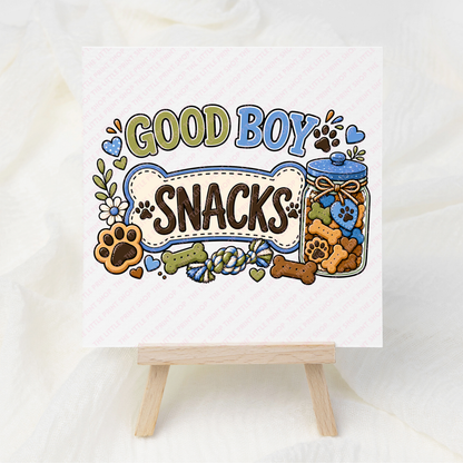 Good Boy Snacks - UV DTF 4 inch Decals