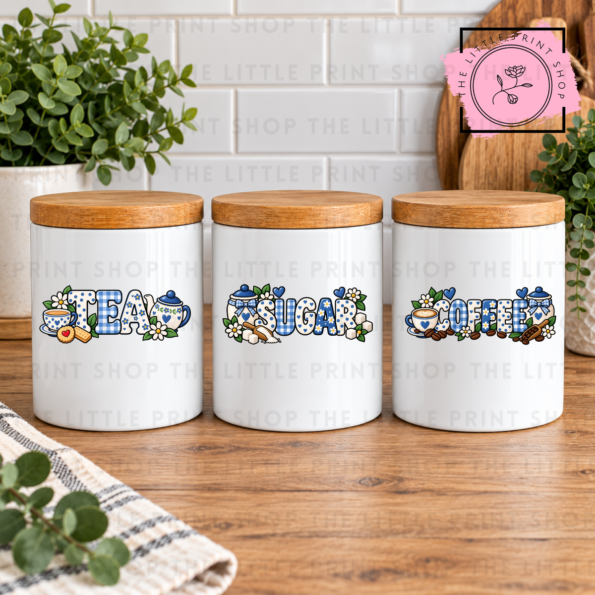 Tea, Sugar & Coffee Bundle - UV DTF 3 inch Decal