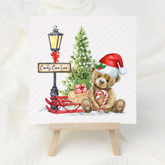 Christmas Teddy - UV DTF 3 Inch Decal