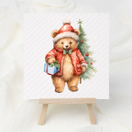 Christmas Teddy - UV DTF 3 inch Decal