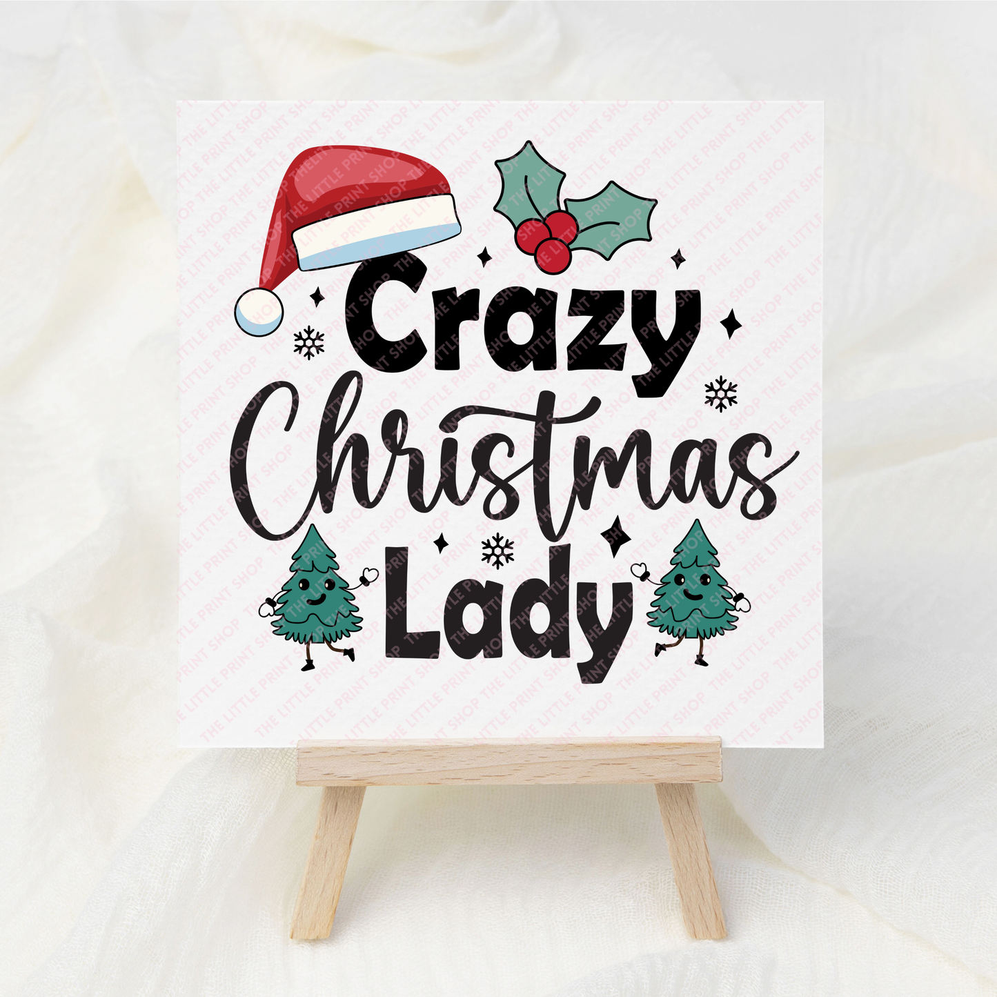 Crazy Christmas Lady - UV DTF 3 inch Decal