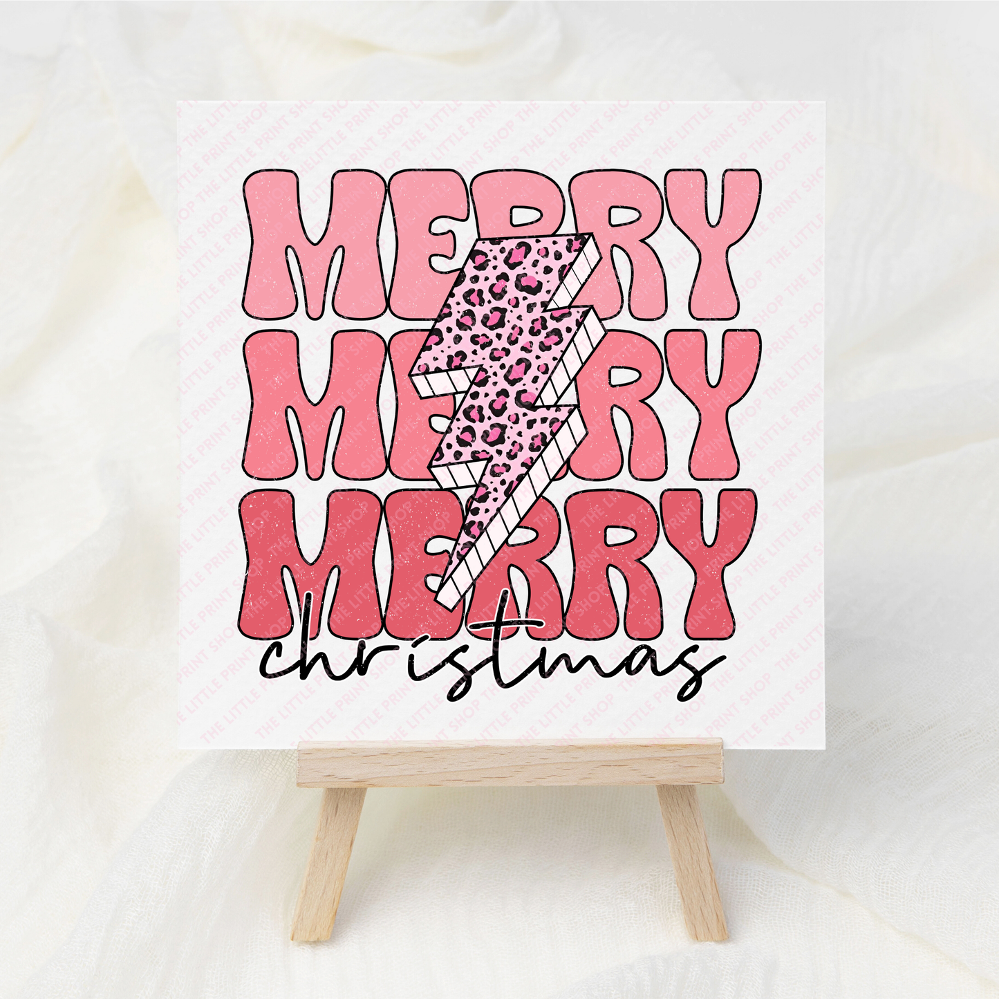 Merry Merry Merry Christmas Bolt - UV DTF 3 inch Decal