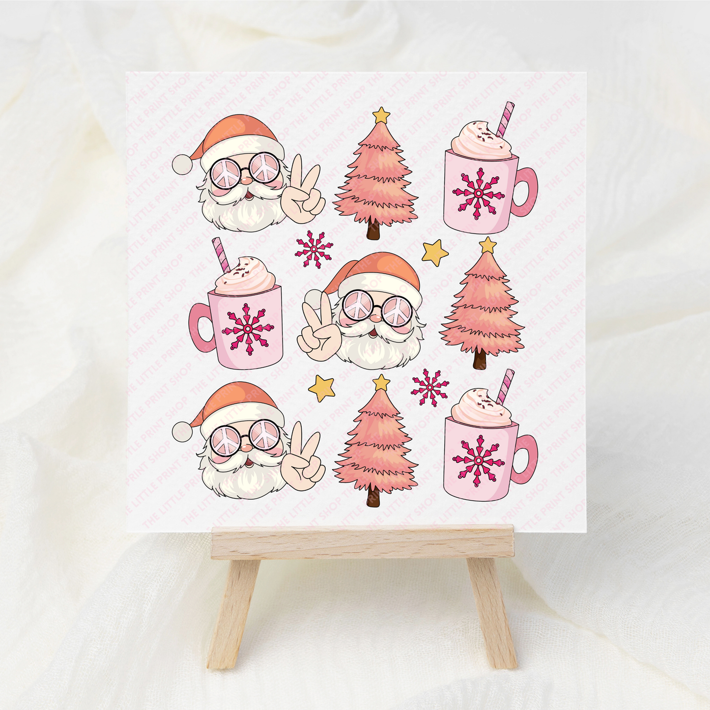 Pink Santa - UV DTF 3 inch Decal