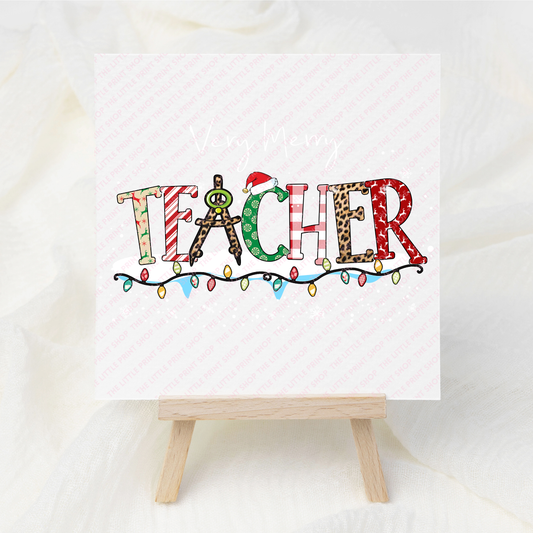 Christmas Teacher - UV DTF 3 inch Decal