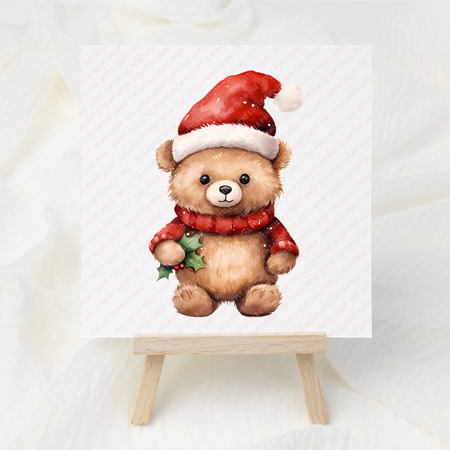 Cute Christmas Bear - UV DTF 3 inch Decal