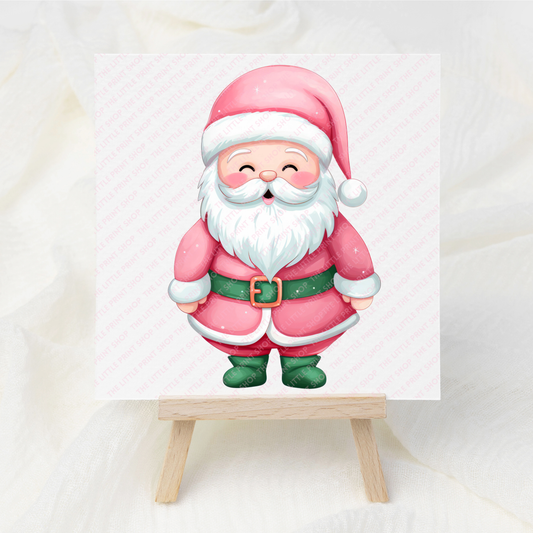 Pink Santa - UV DTF 3 inch Decal