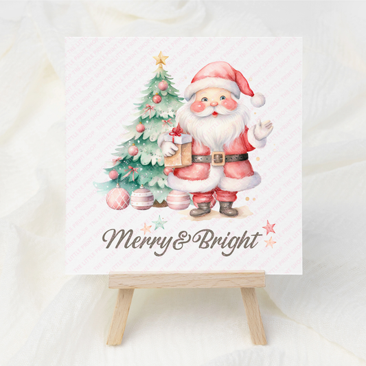 Merry & Bright Christmas - UV DTF 3 inch Decal