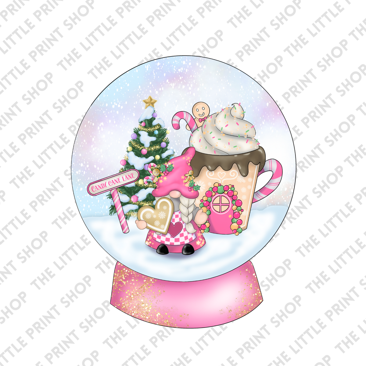 Pink Snowglobe - UV DTF 3 inch Decal – Little Print Shop