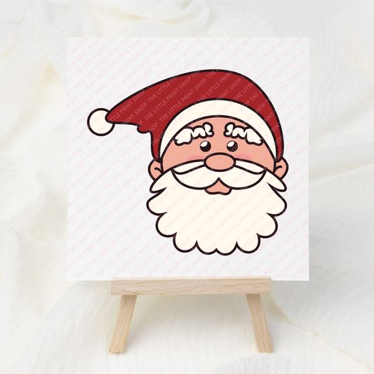 Red Hat Santa - UV DTF 3 inch Decal