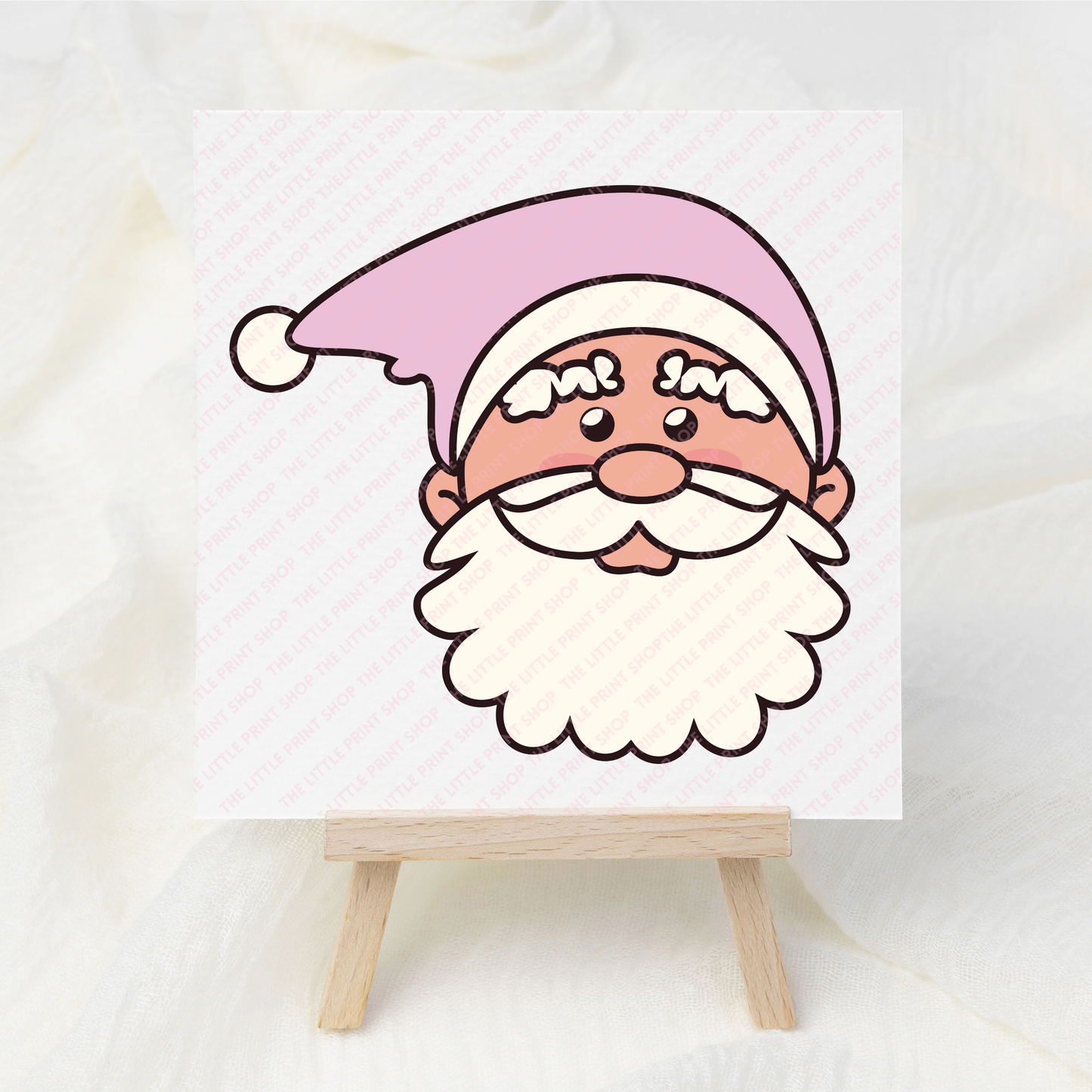 Pink Hat Santa - UV DTF 3 inch Decal