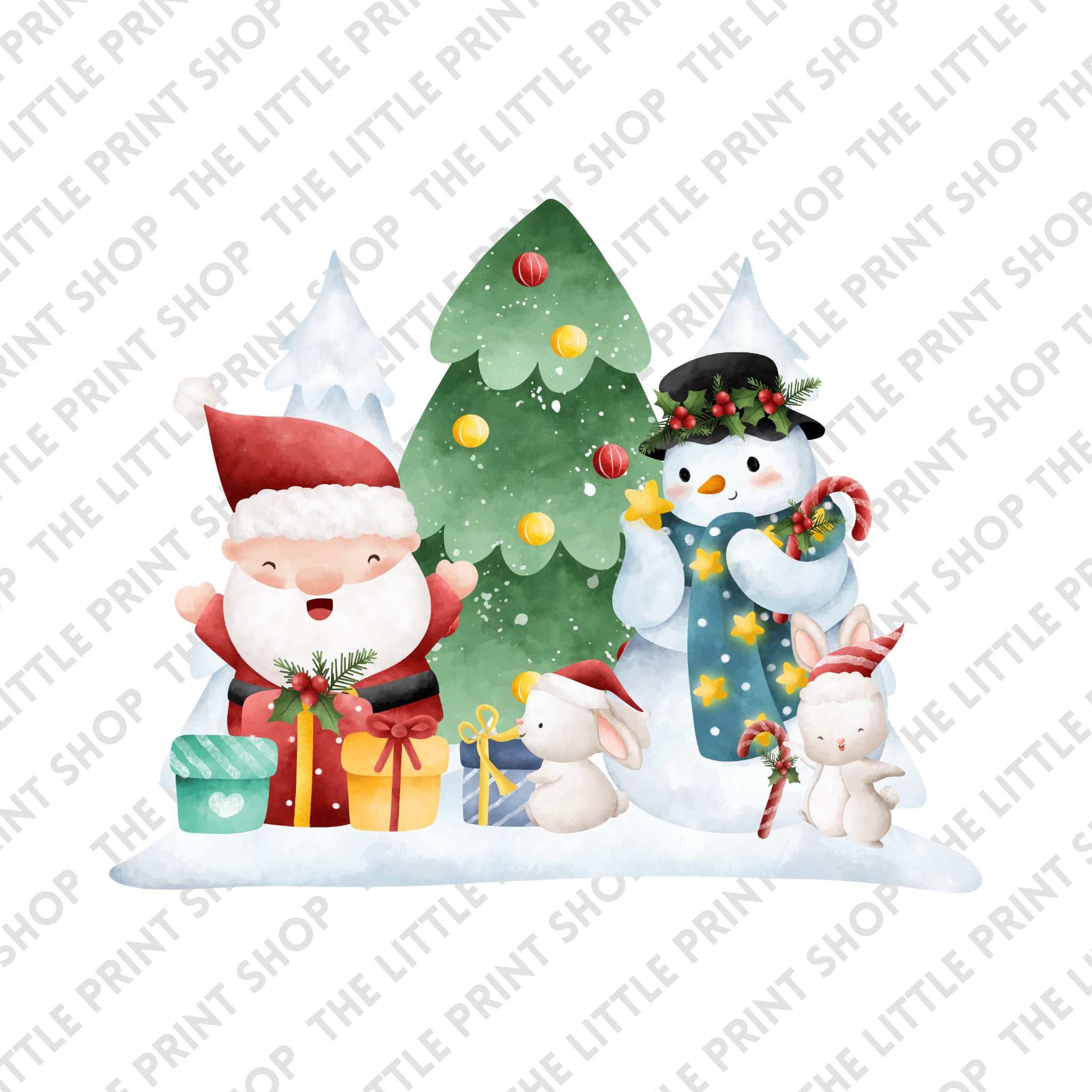 Christmas Scene #1 - UV DTF 3 Inch Decal – Little Print Shop