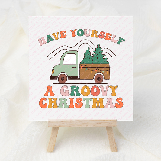 Groovy Christmas - UV DTF 3 inch Decal
