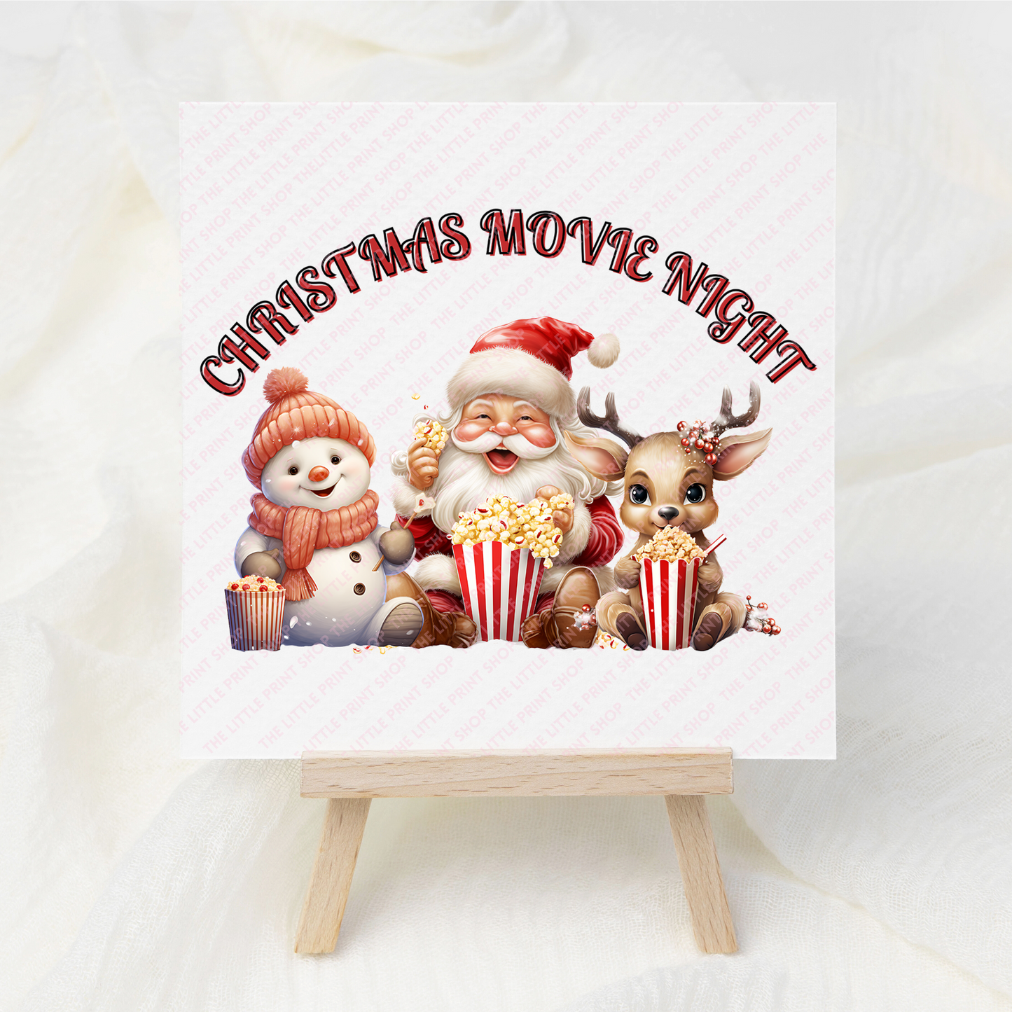 Christmas Move Night (Red Text) - UV DTF Decal