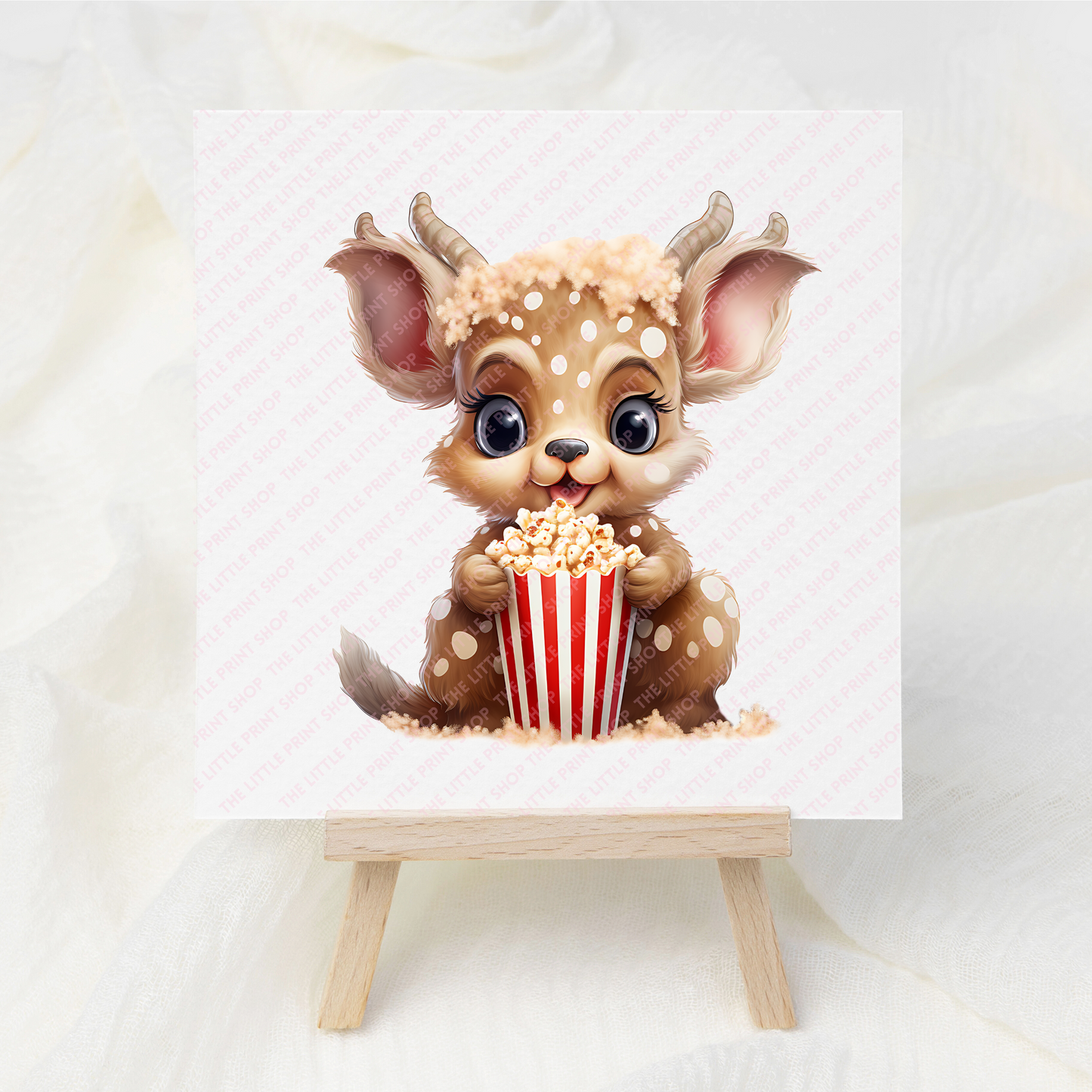 Popcorn Reindeer - UV DTF 3 inch Decal