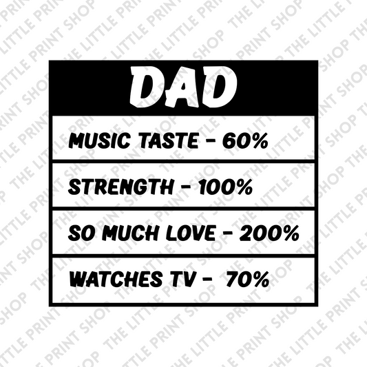 Dad Facts - UV DTF 3 inch Decal