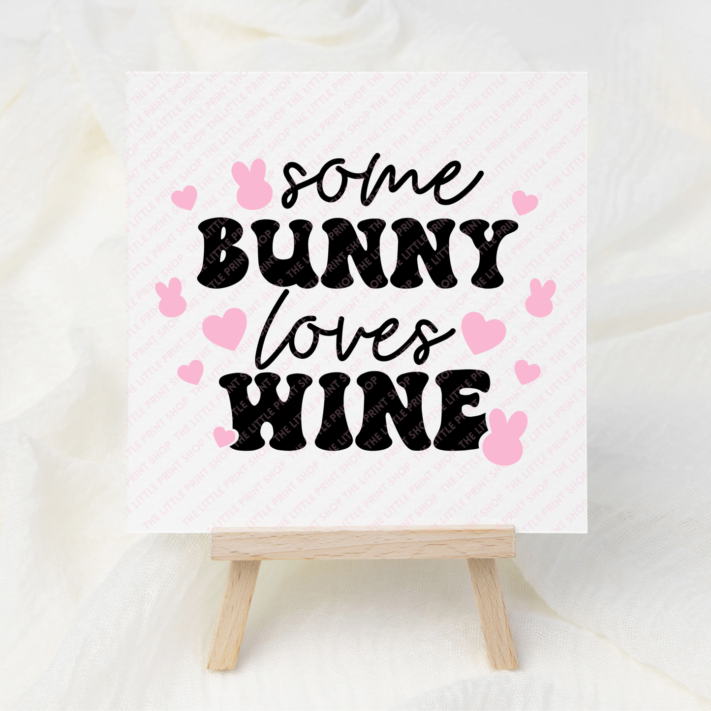 Some Bunny Loves Wine - UV DTF 3 inch Decal