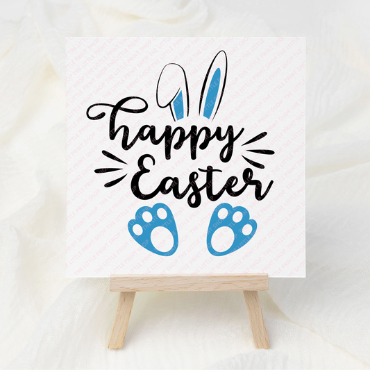 Happy Easter Blue - UV DTF Decal