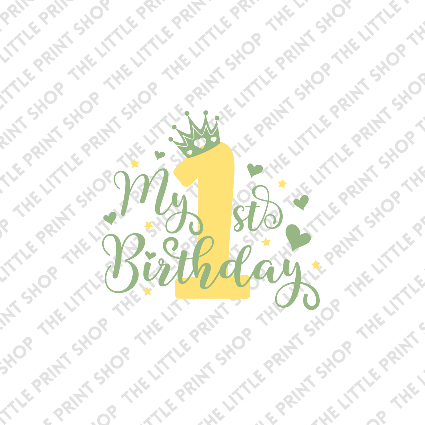 My 1st Birthday - Green - UV DTF 3 inch Decal