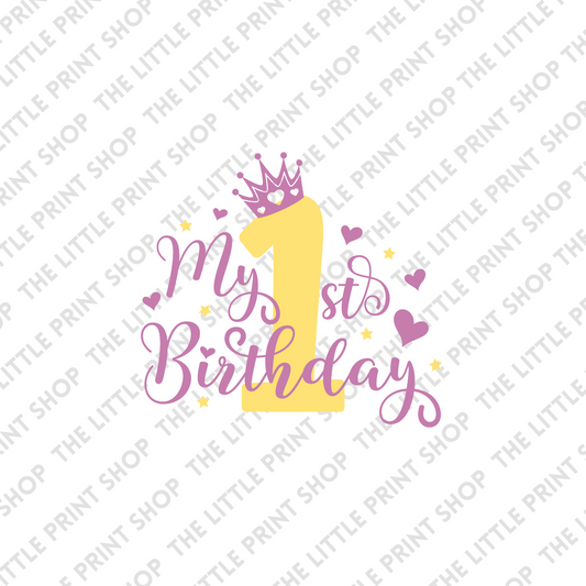 My 1st Birthday - Purple - UV DTF 3 inch Decal
